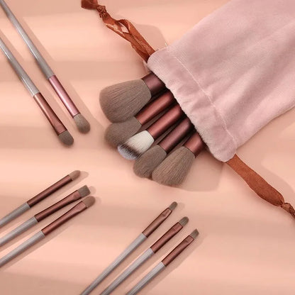 13-Piece Makeup Brush Set: Beauty Essentials with Bag