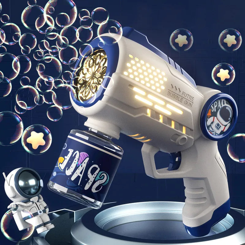 Space Bubble Fun: Electric Astronaut Bubble Gun