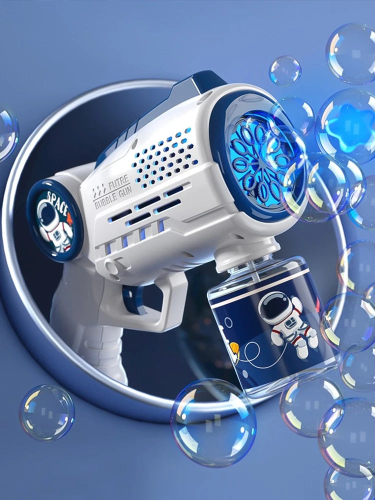 Space Bubble Fun: Electric Astronaut Bubble Gun